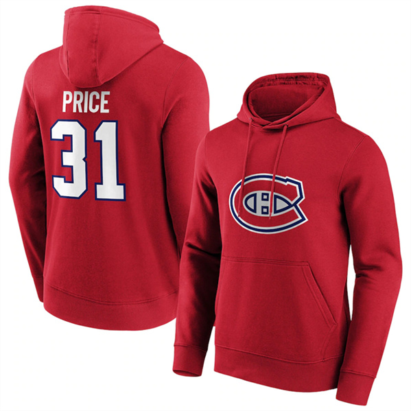 Men's Montreal Canadiens #31 Carey Price Red Pullover Hoodie